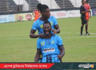 থ্যাংক গডের জোড়া গোলে চ. আবাহনীর জয়