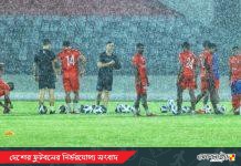 বৃষ্টিভেজা বিকেলে অনুশীলনে জামালরা