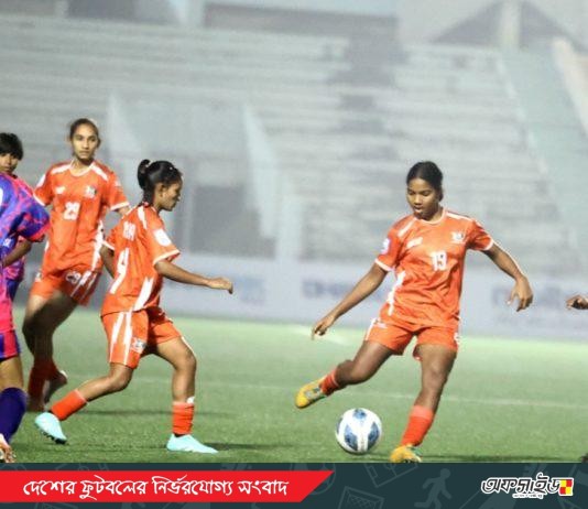 অভিষেকেই গোলবন্যা, নাসরিন একাডেমিকে ৮–০ উড়িয়ে দিল বিকেএসপি