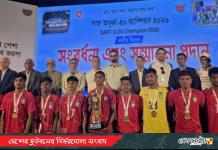 অপরাজিত চ্যাম্পিয়নদের সংবর্ধনা, প্রধানমন্ত্রীর হাতে ট্রফি তুলে দেওয়ার ইচ্ছা যুবাদের